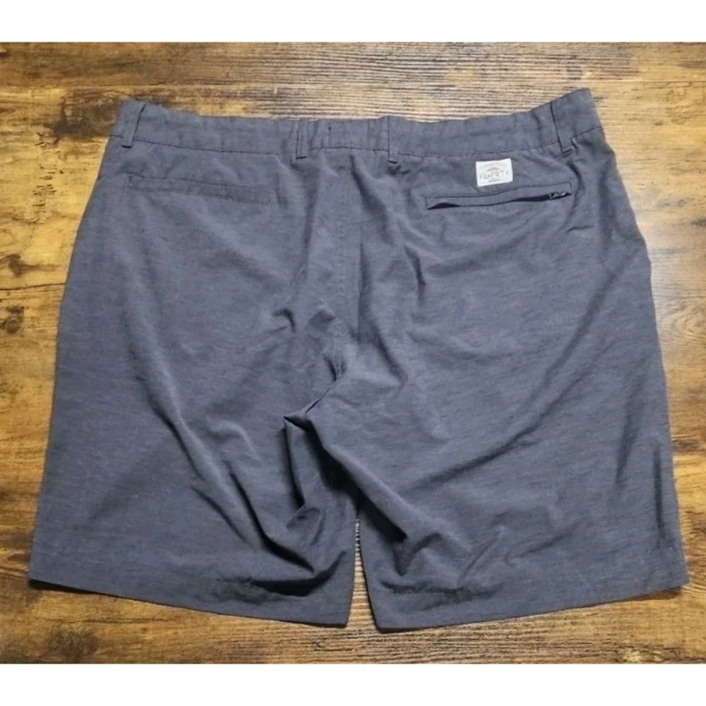 Faherty All Day Shorts Mens 38 Grey Hybrid Board Polyester Blend Draw Strings